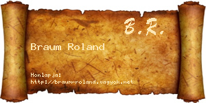 Braum Roland névjegykártya